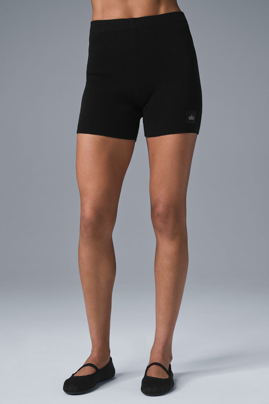 Scholar Knit High-Waist Short - Black (W6436R)