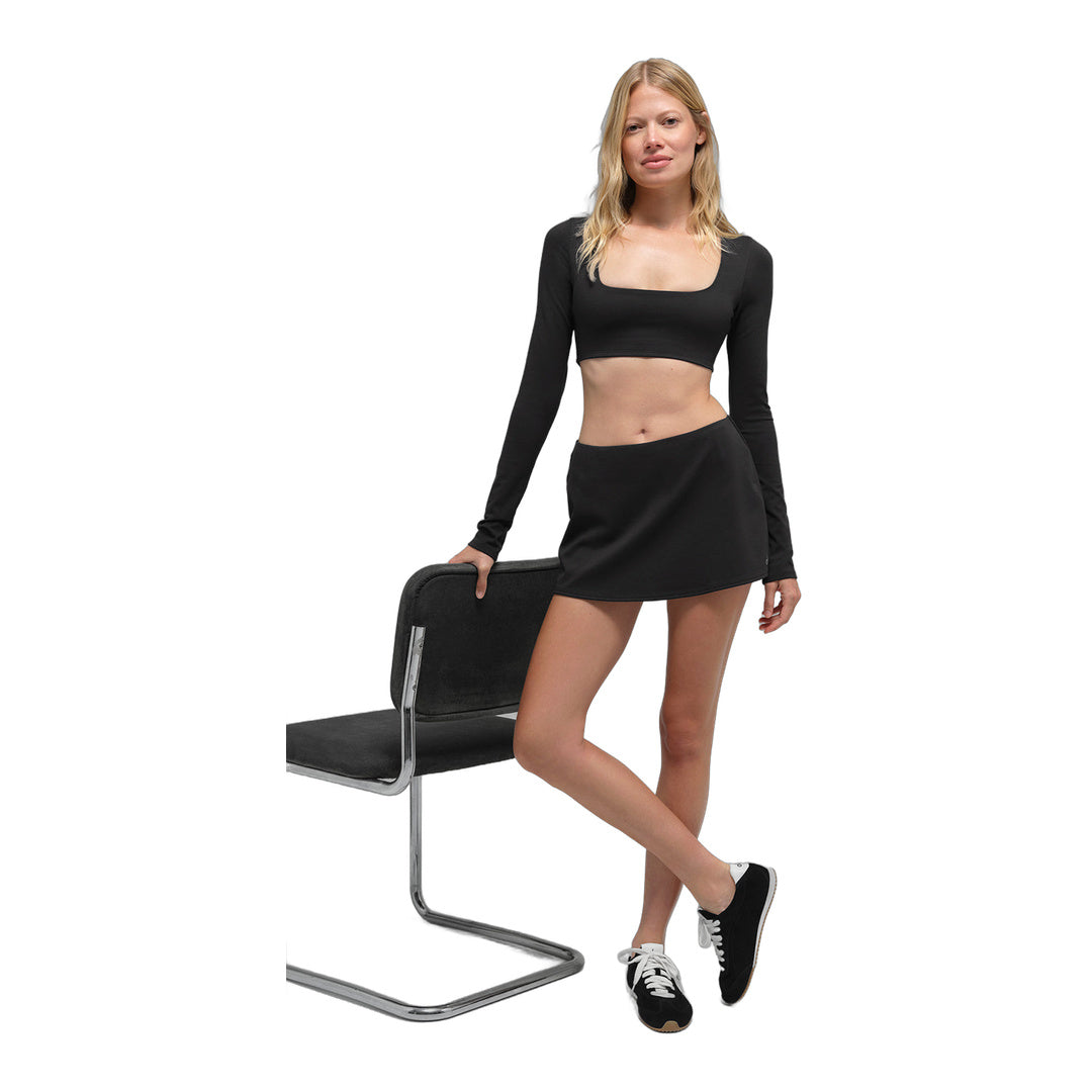 alo ALO Softsculpt Precision Mini Skirt - Black by Alo Yoga
