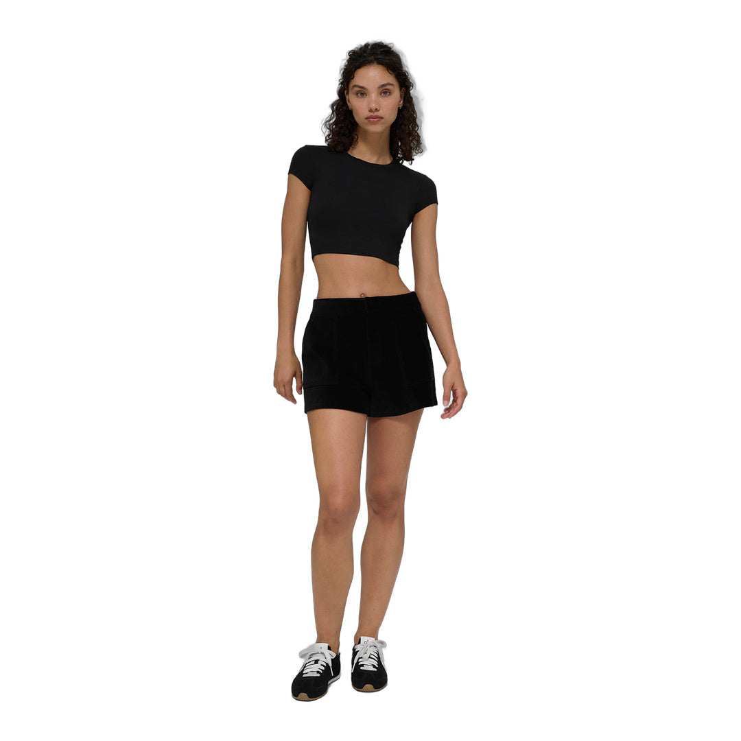 alo Micro Corduroy On Duty Short - Black by Alo Yoga