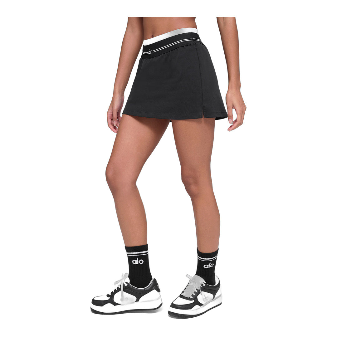 alo Airbrush Better Together Tennis Skirt - Black/White by Alo Yoga