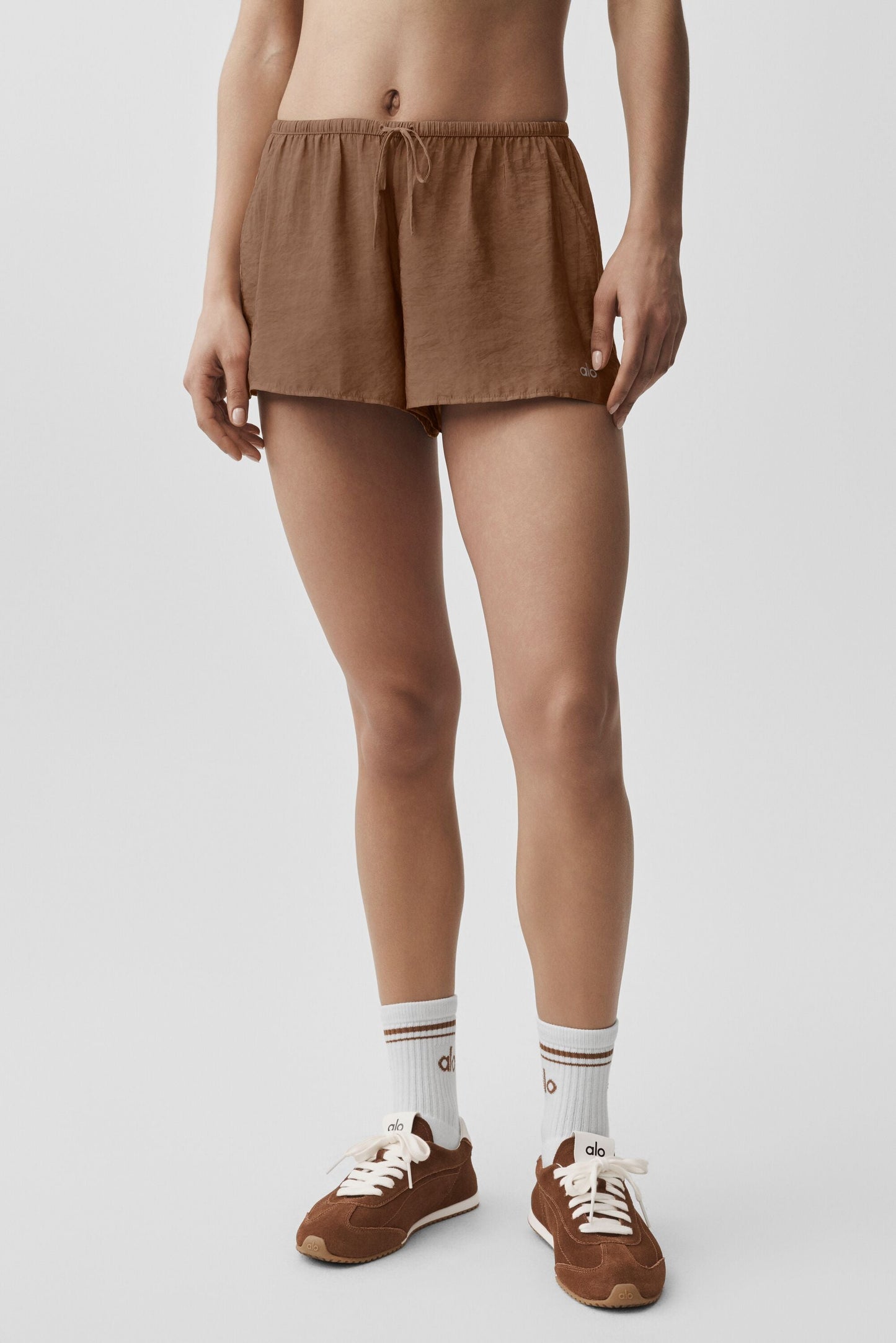 Semi-Sheer Golden Hour Mid-Rise Short - Sun Kissed Brown (W6619R)