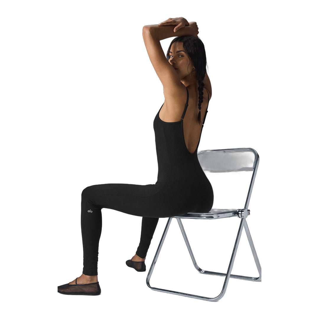 alo Airbrush One And Done Onesie - Black by Alo Yoga
