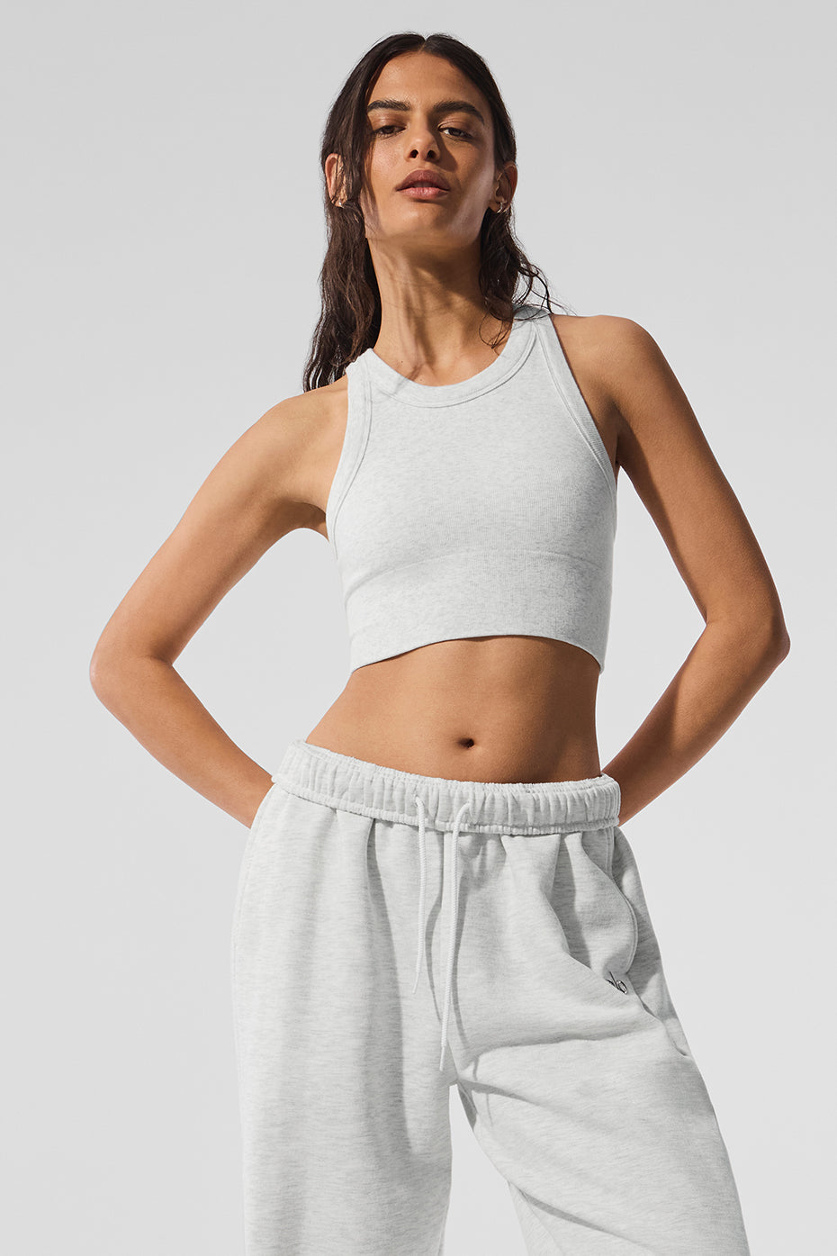 Seamless Delight High Neck Bra - White Heather (W9536R)