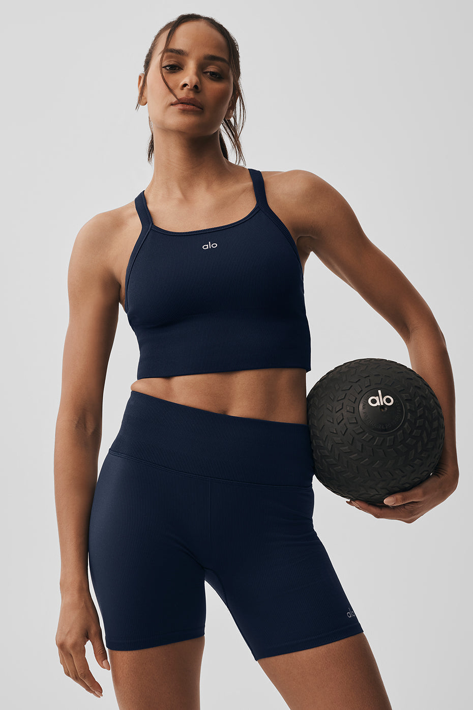 Seamless Ribbed Favorite Bra Tank - Navy (W9730R)