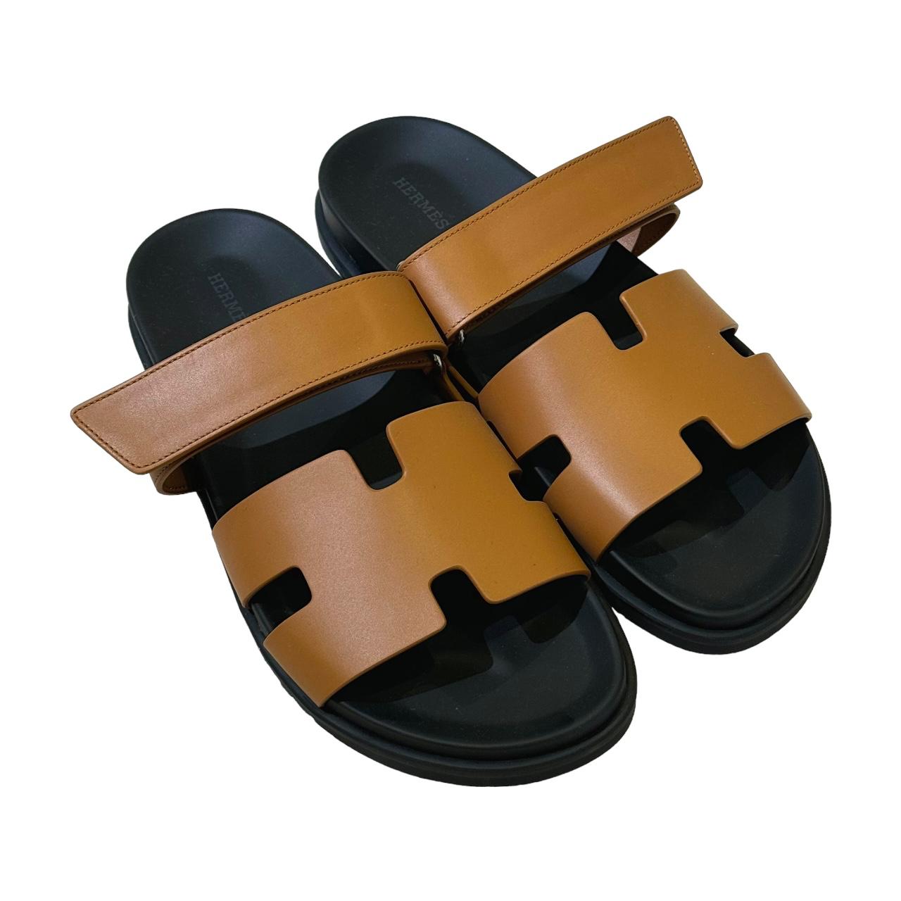 Hermès Chypre Sandals – Gold Leather Edition