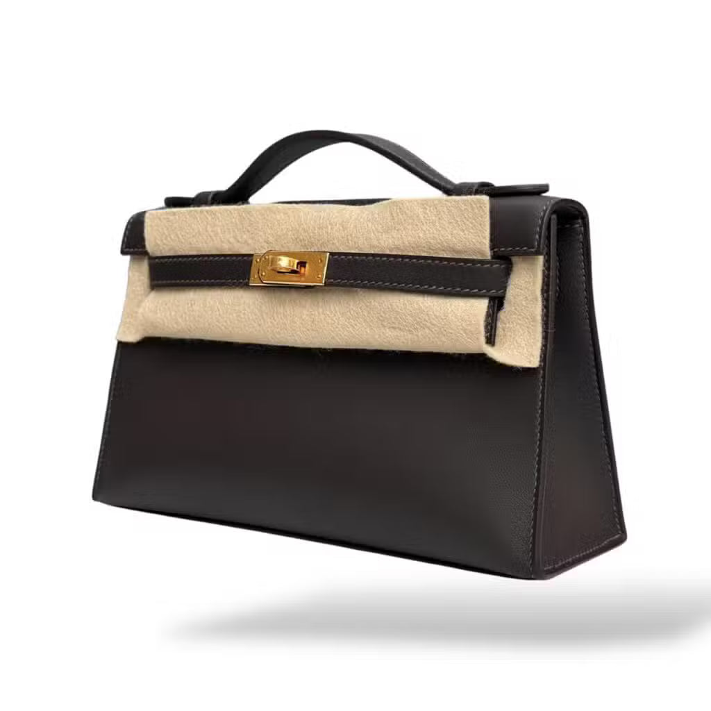 Hermès Kelly Pochette – Bai Brun Swift with Gold Hardware