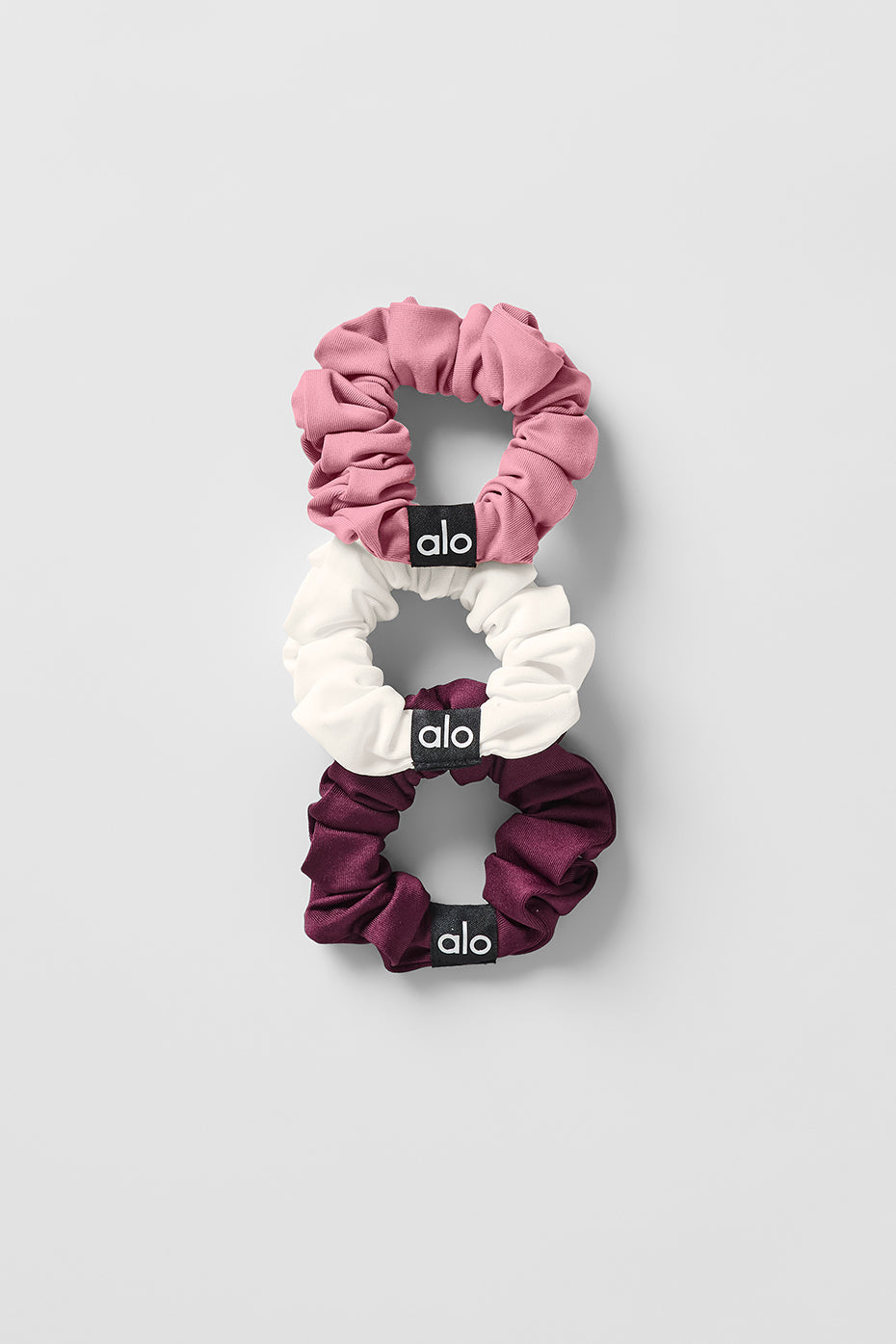 Fresh Mini Scrunchie 3-Pack - Burgundy/Pink Wild Rose/Ivory (A0290U)