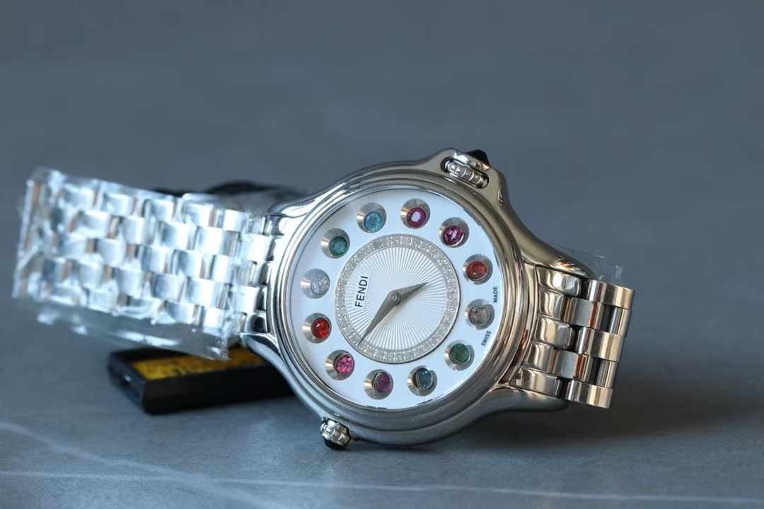 FENDI CRAZY CARATS WOMENS WATCH 38mm F107034000D2T05 "WITH REAL DIAMONDS"