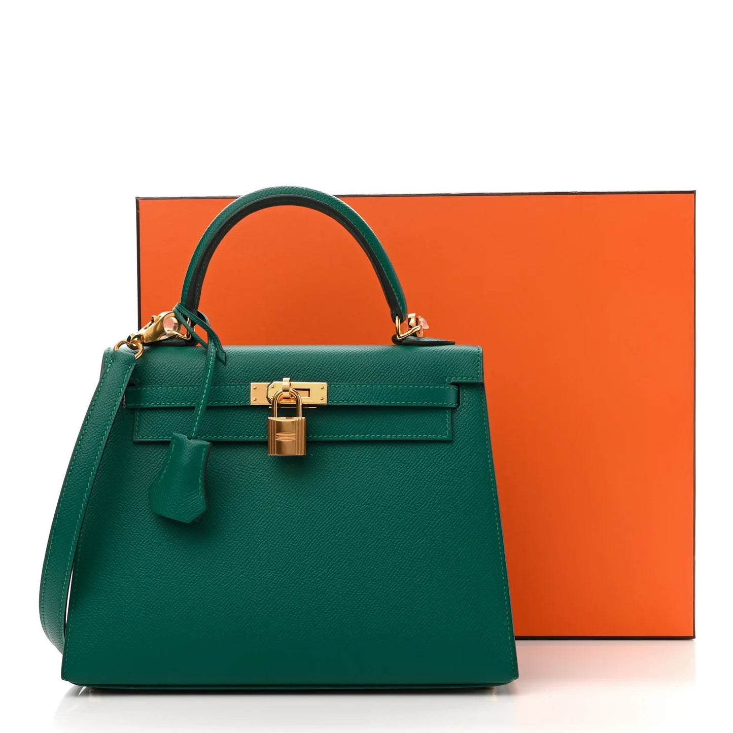 Hermès Epsom Kelly Sellier 25 – Malachite (2020, Gold Hardware)