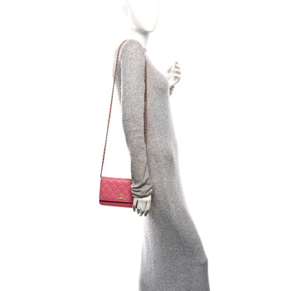 Chanel Caviar Quilted Wallet On Chain (WOC) – Pink