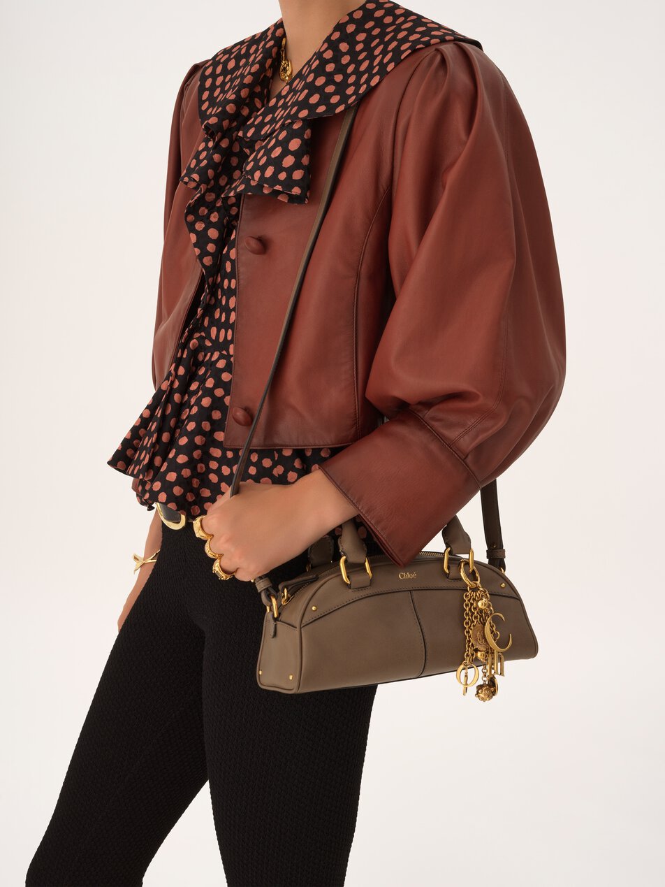 CHLOE Small Chloé bowling bag in soft leather Deep Taupe by CHLOE