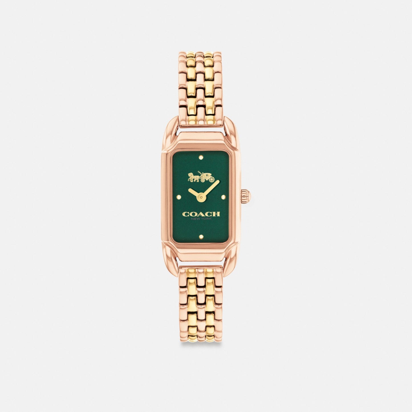 Women's Coach Cadie Watch, 17.5 Mm X 28.5 Mm in Gold/Silver/Rose Gold, style CCU30 #color_Gold/Silver/Rose Gold — front view