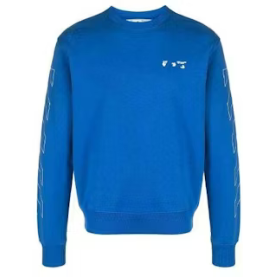 OFF WHITE Diag Ow Logo Slim Crewneck Blue by Off White