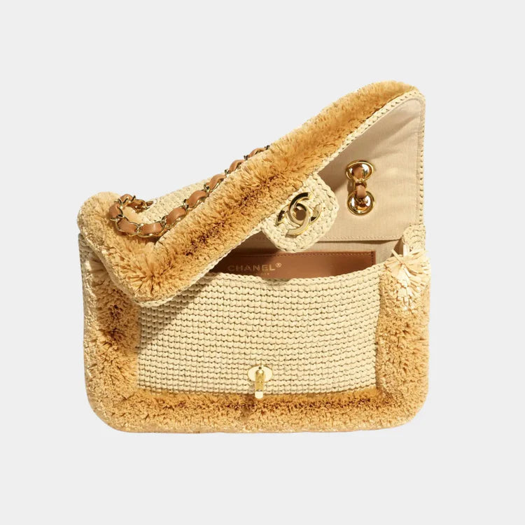 CHANEL Flap Bag – Braided Raffia & Gold-Tone Metal (Beige) - Zeuskicks