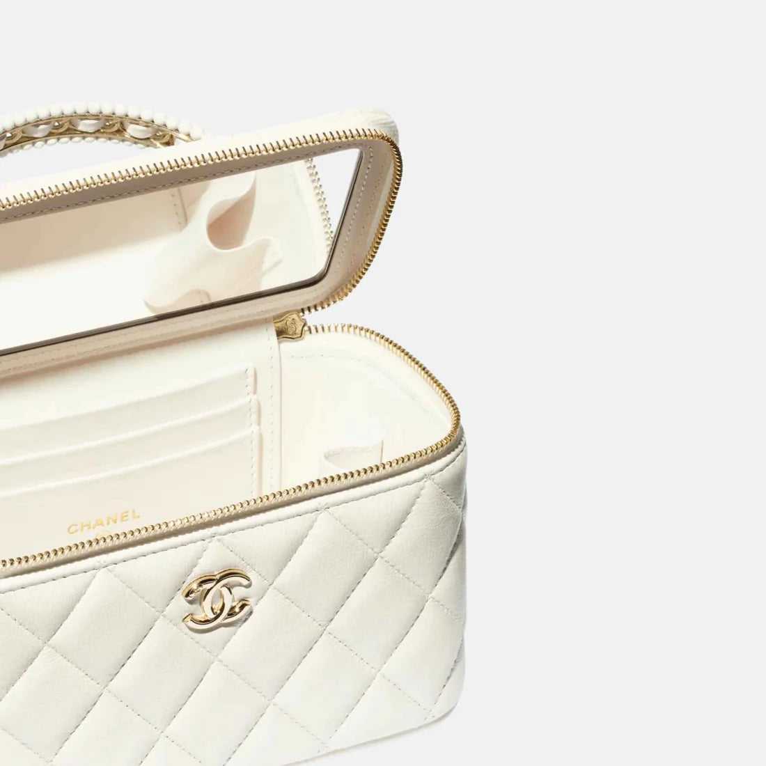 Chanel Classic Vanity with Chain – White