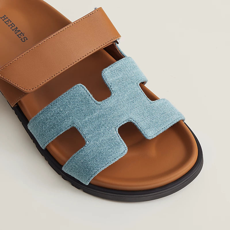 Hermès Chypre Sandals – Denim & Calfskin - Zeuskicks