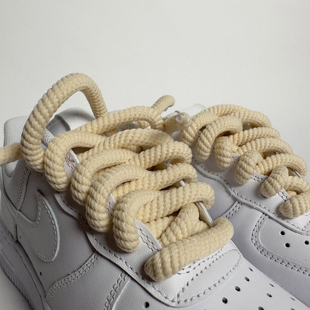 Cream Wired Rope Shoelaces | Premium Sneaker Laces – KNOTTY by KNOTTY