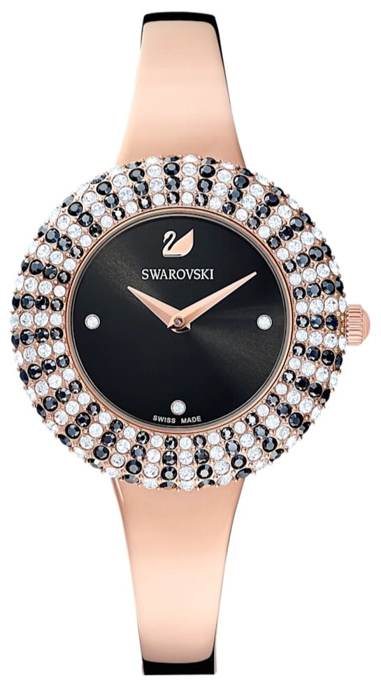Swarovski Crystal Rose watch, Swiss Made, Metal bracelet, Black, Crystals — product photo (5484050)