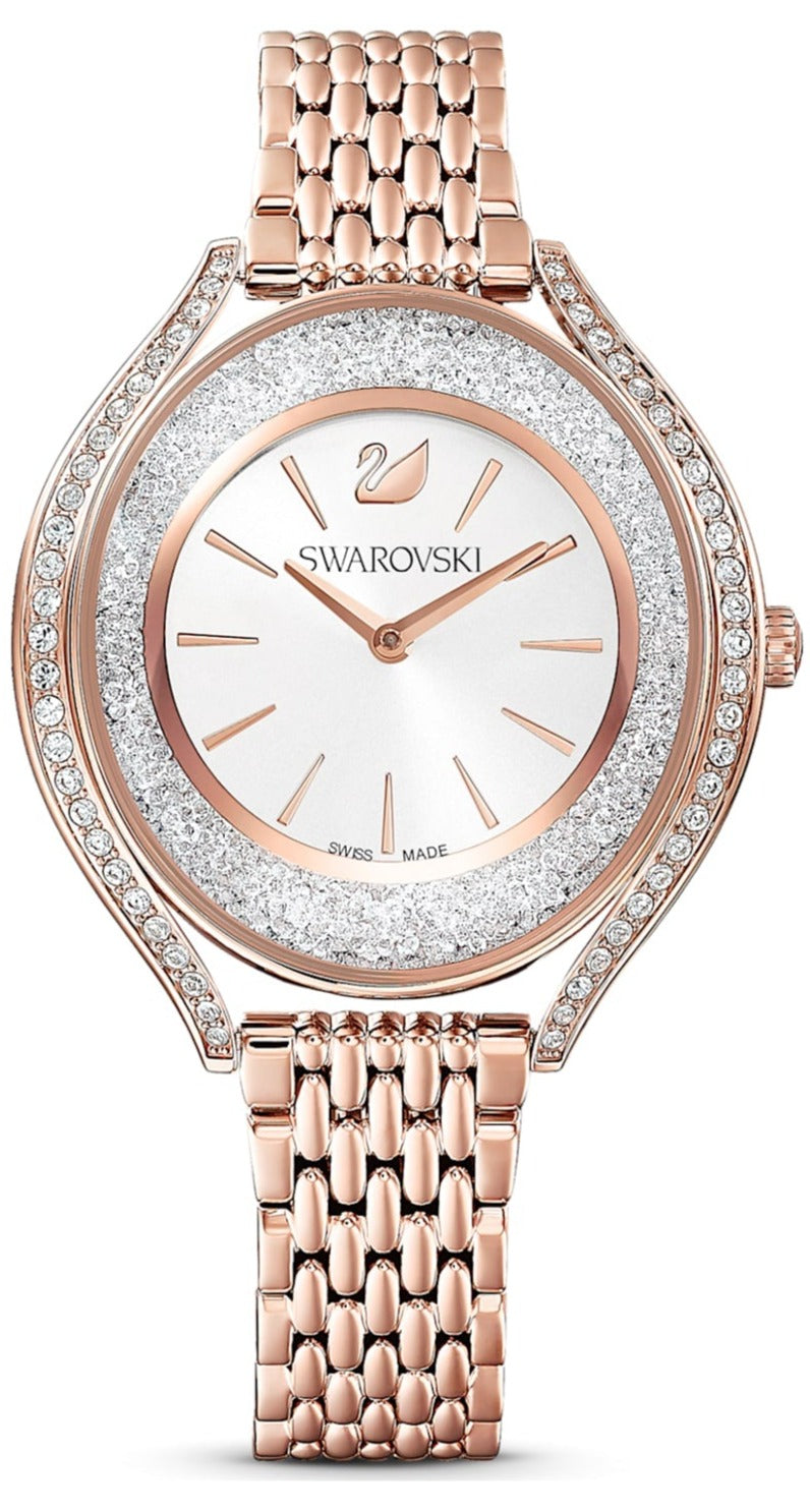 Swarovski Crystalline Aura watch, Swiss Made, Metal bracelet, Rose gold tone, Crystals — product photo (5519459)