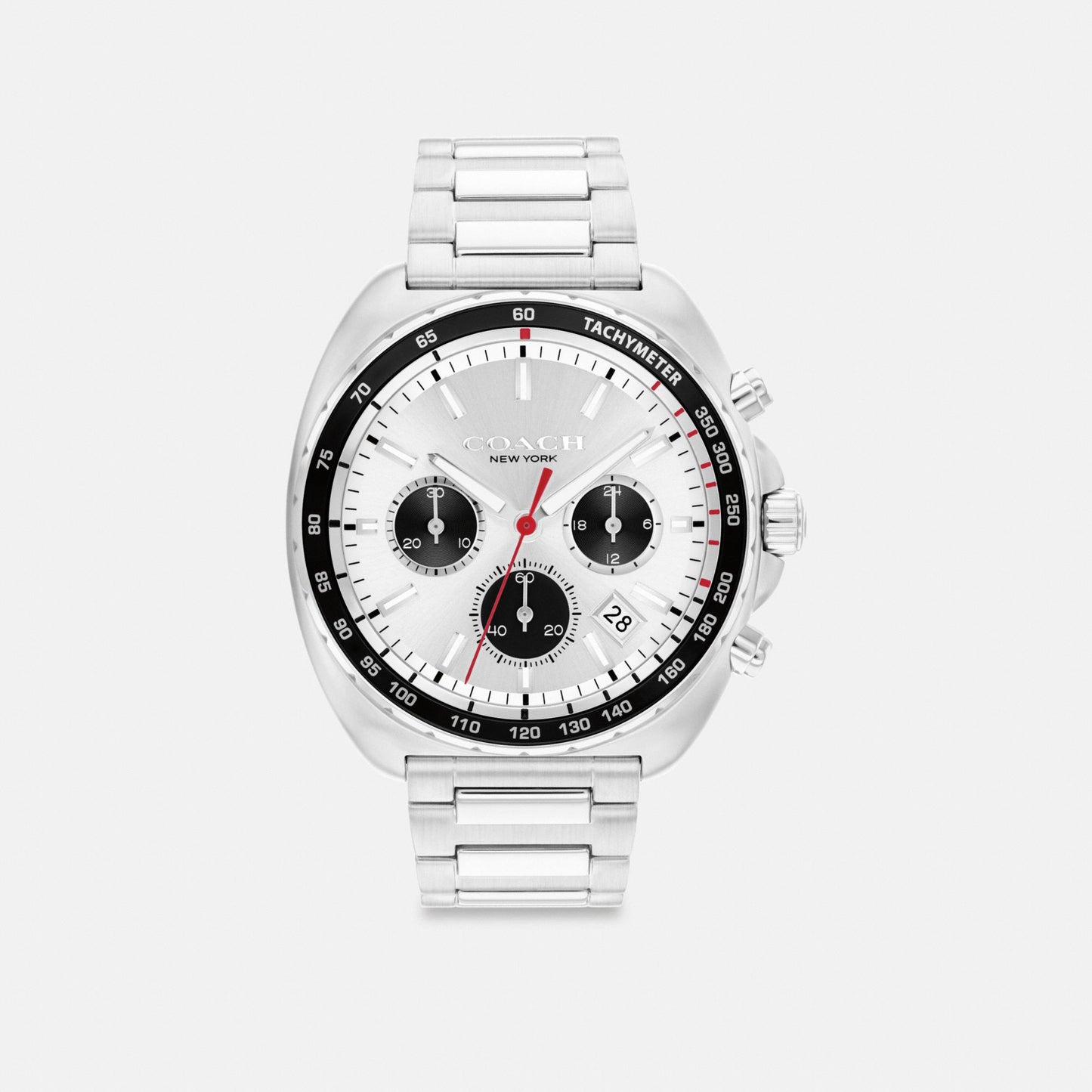 Men's Coach Charter Chronograph Watch, 44 Mm in Stainless Steel, style CX866 #color_Stainless Steel — front view