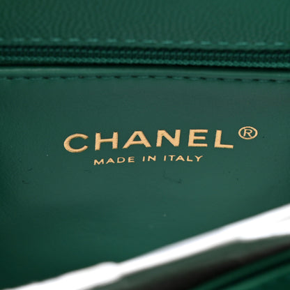 Chanel Caviar Quilted Mini Coco Handle Flap – Green