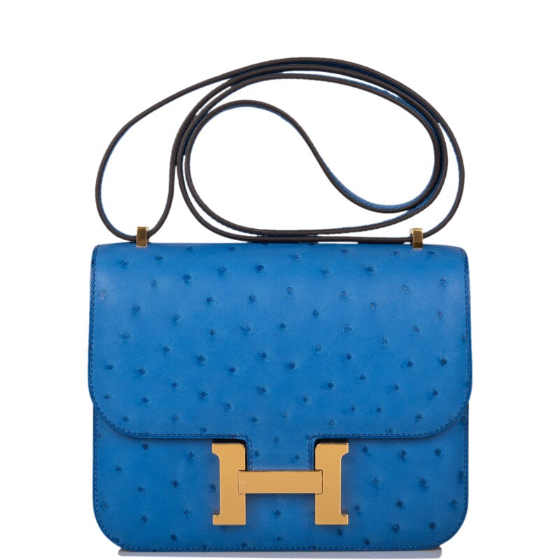 Hermès Mini Constance 18 – Mykonos Ostrich Leather with Gold Hardware - Zeuskicks