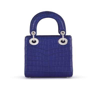 Dior Blue Matte Crocodile Lady Dior – Silver Coated Hardware