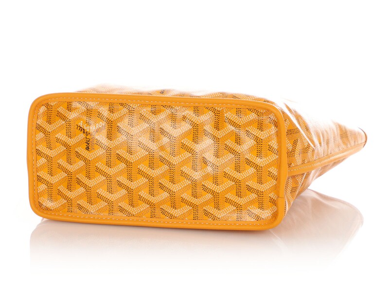 Goyard Yellow Goyardine Canvas & Chevroches Calfskin Mini Anjou Tote
