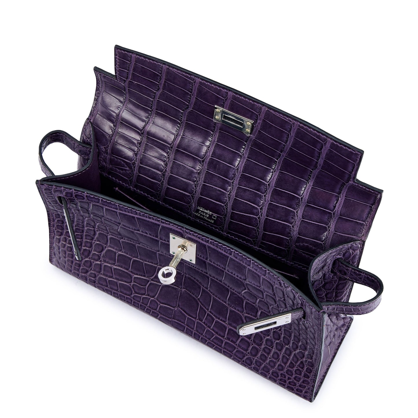 Hermès Kelly Pochette – Amethyst Matte Mississippiensis Alligator with Palladium Hardware - Zeuskicks