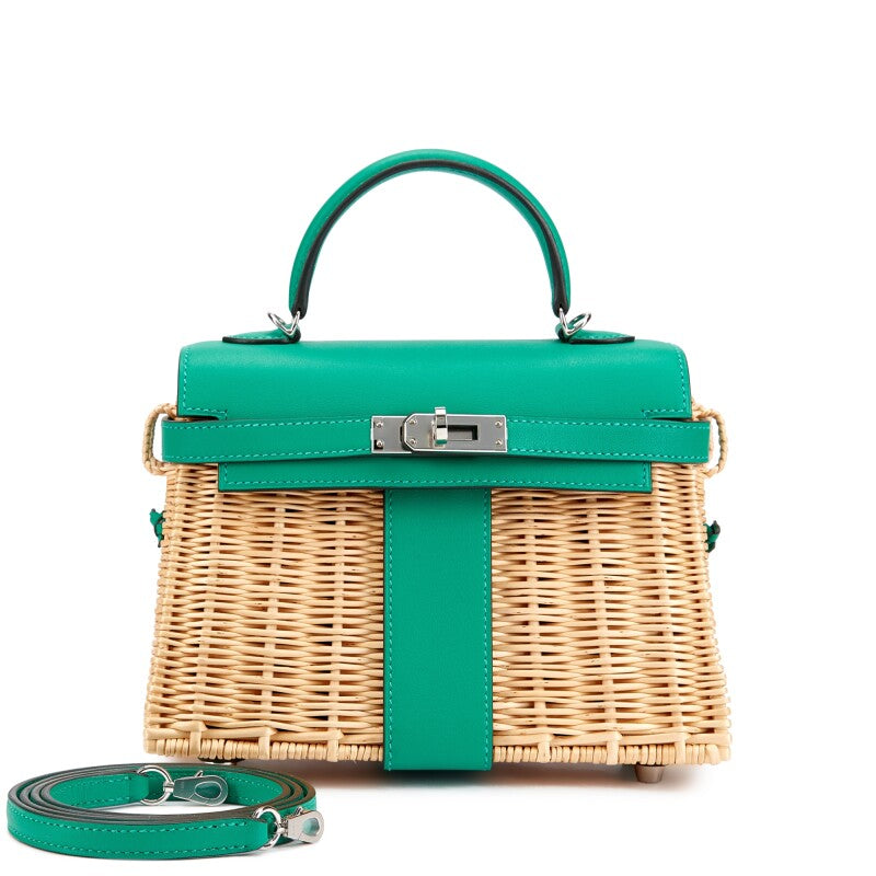 Hermès Limited Edition Leather & Osier Wicker with Palladium Hardware - Zeuskicks