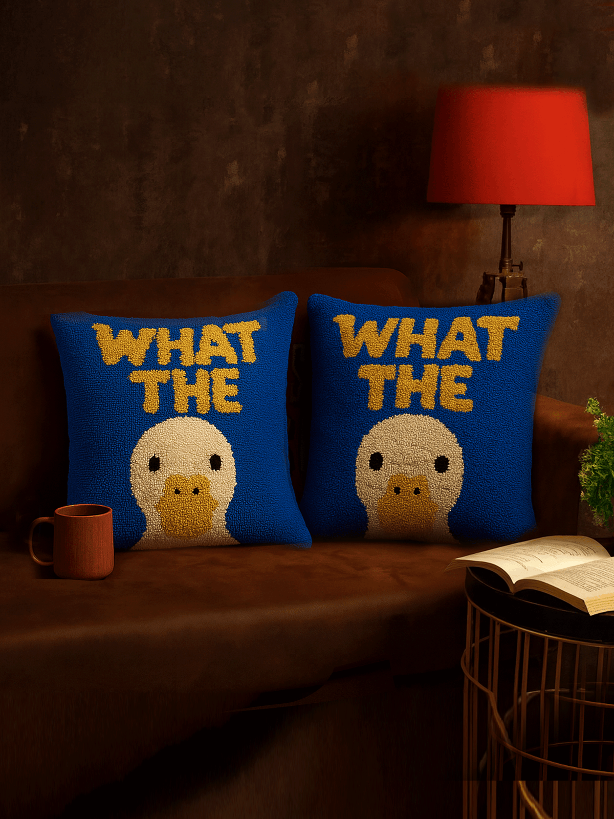 What The Duck Cushion cover by THE DRIP CO. RUGS