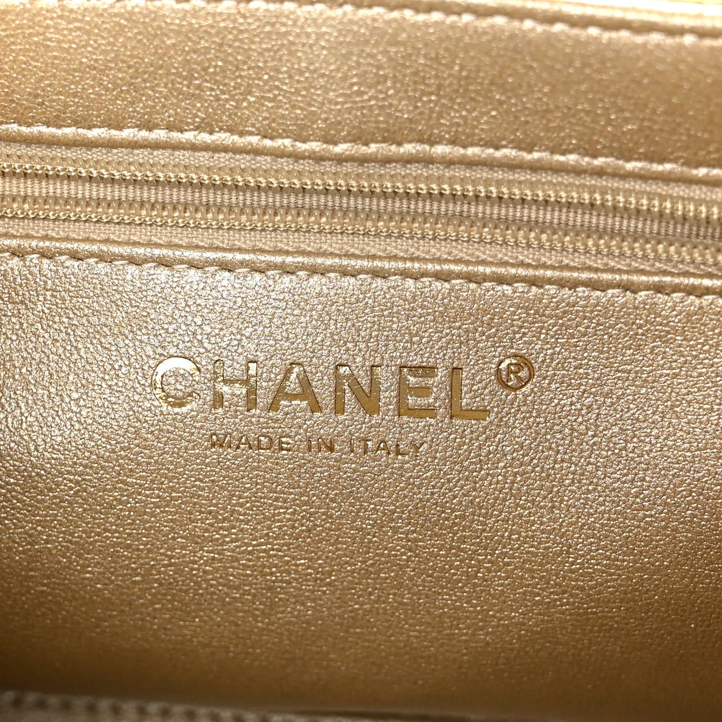 Chanel Metallic Shiny Aged Calfskin Quilted Nano Kelly Shopper – Gold