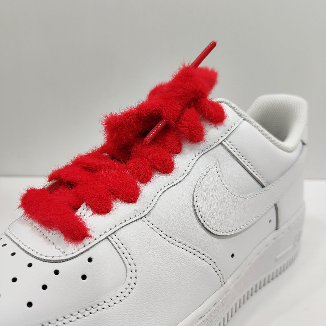 COZY FUZZY RED RUBY FAT LACES BY KNOTTY by KNOTTY