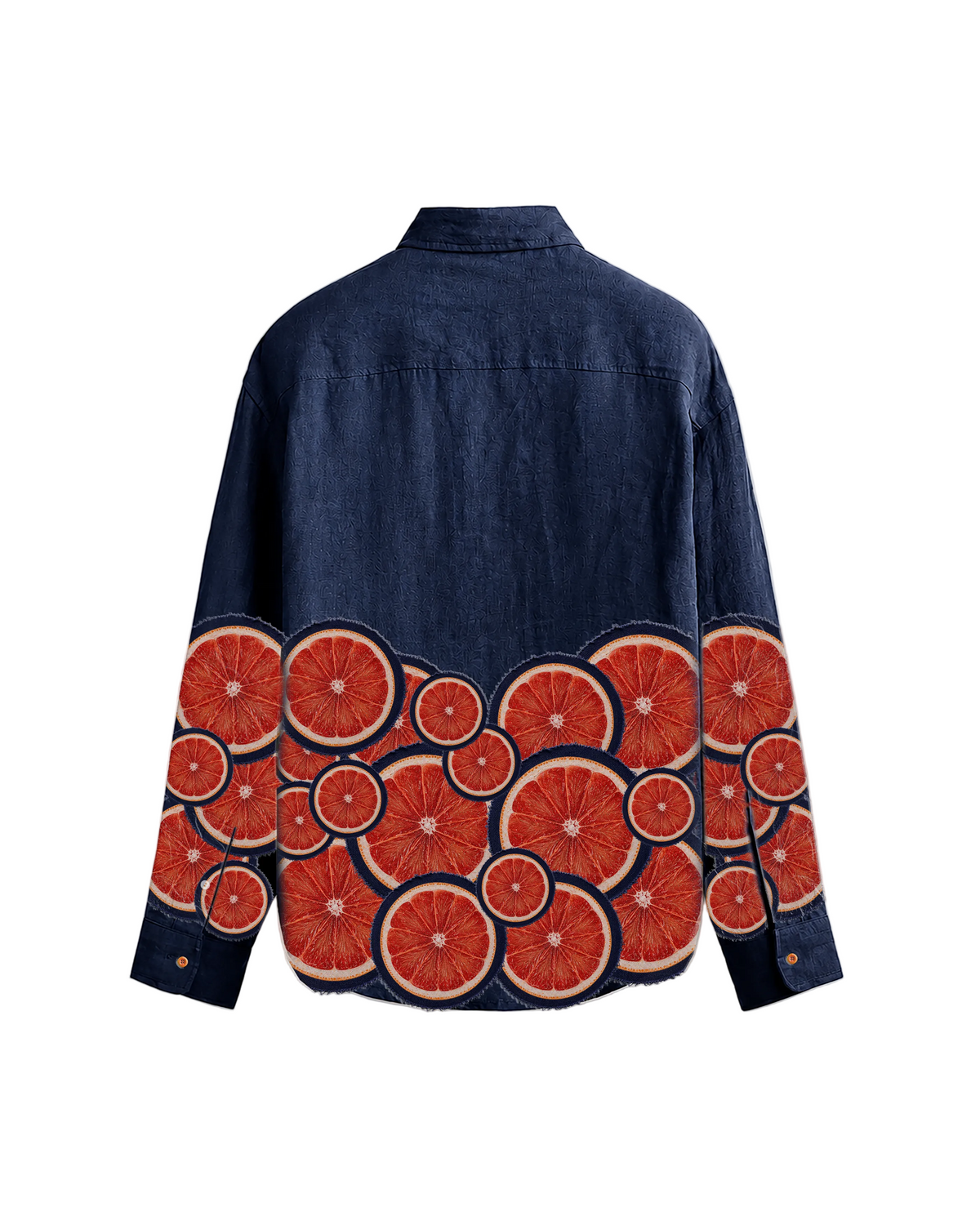 Grapefruit Gasm - Navy | Linen Relaxed Shirt | PREORDER by esthreall