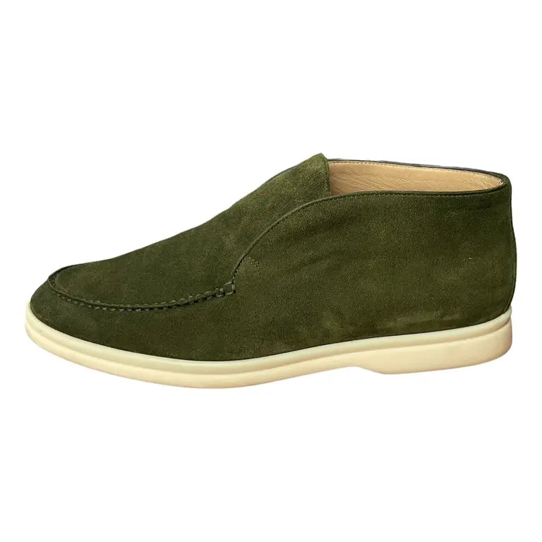 Loro Piana Open Walks — Green Suede Ballet Flats - Zeuskicks