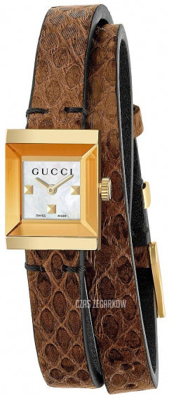 Ladies Gucci G-Frame YA128523 Leather Strap Watch