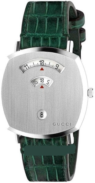 Unisex Gucci YA157414 Grip Quartz Watch with Green Alligator Strap