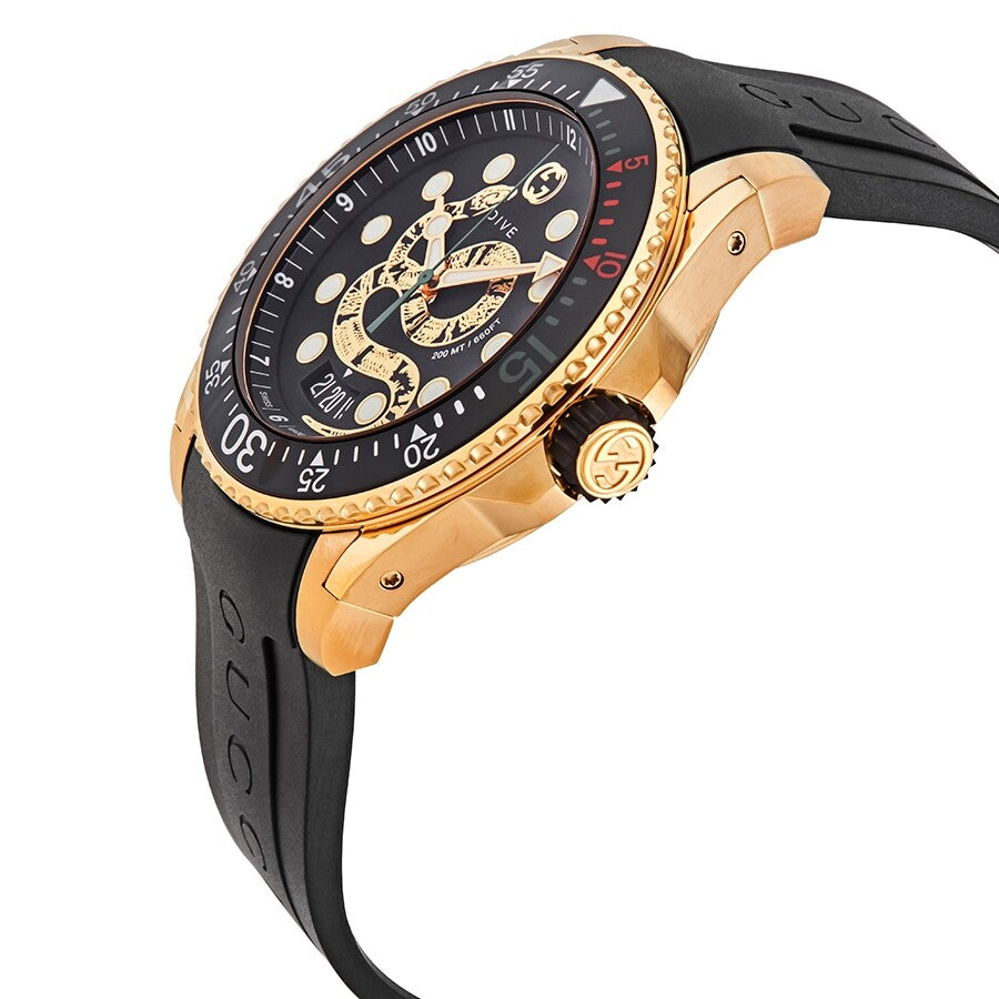 Gucci YA136219 Men's Dive Collection Quartz Black Dial Watch