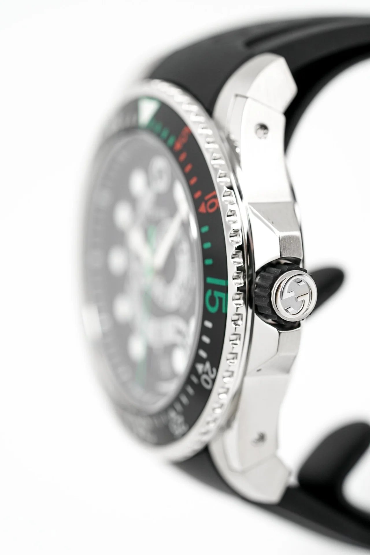 Gucci YA136217 Swiss Made Quartz Black Dial Silicone Strap Men’s Watch