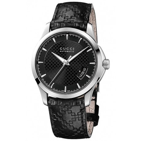 Men's Gucci G-Timeless YA126413 38mm Black Diamond Dial Watch