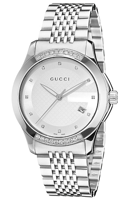 Men’s Gucci G-Timeless YA126407 Diamond Silver Quartz Watch