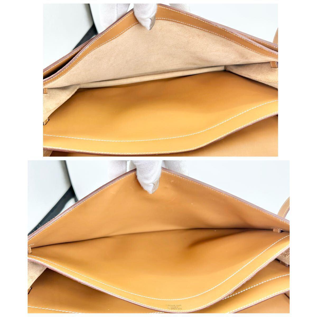 Authentic HERMES Kelly 38 Depeche Veau Chamonix Natural Silver hardware H stamp Handbag Business bag A4 size