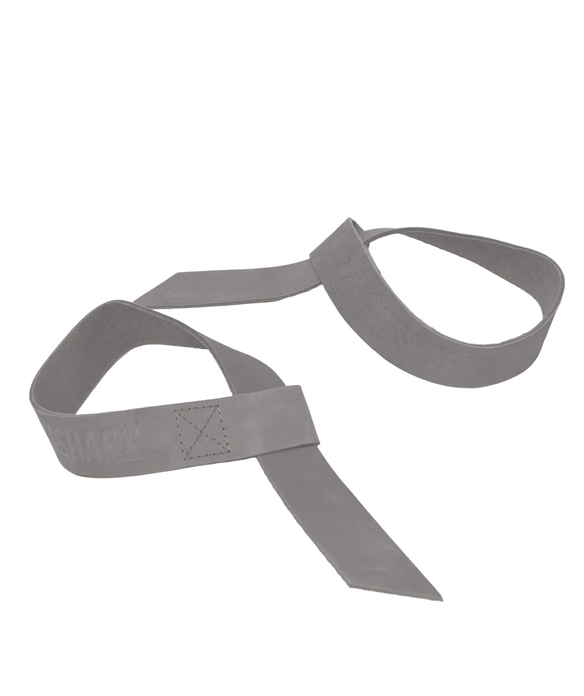 GYMSHARK Leather Lifting Straps Pitch Grey by GYMSHARK