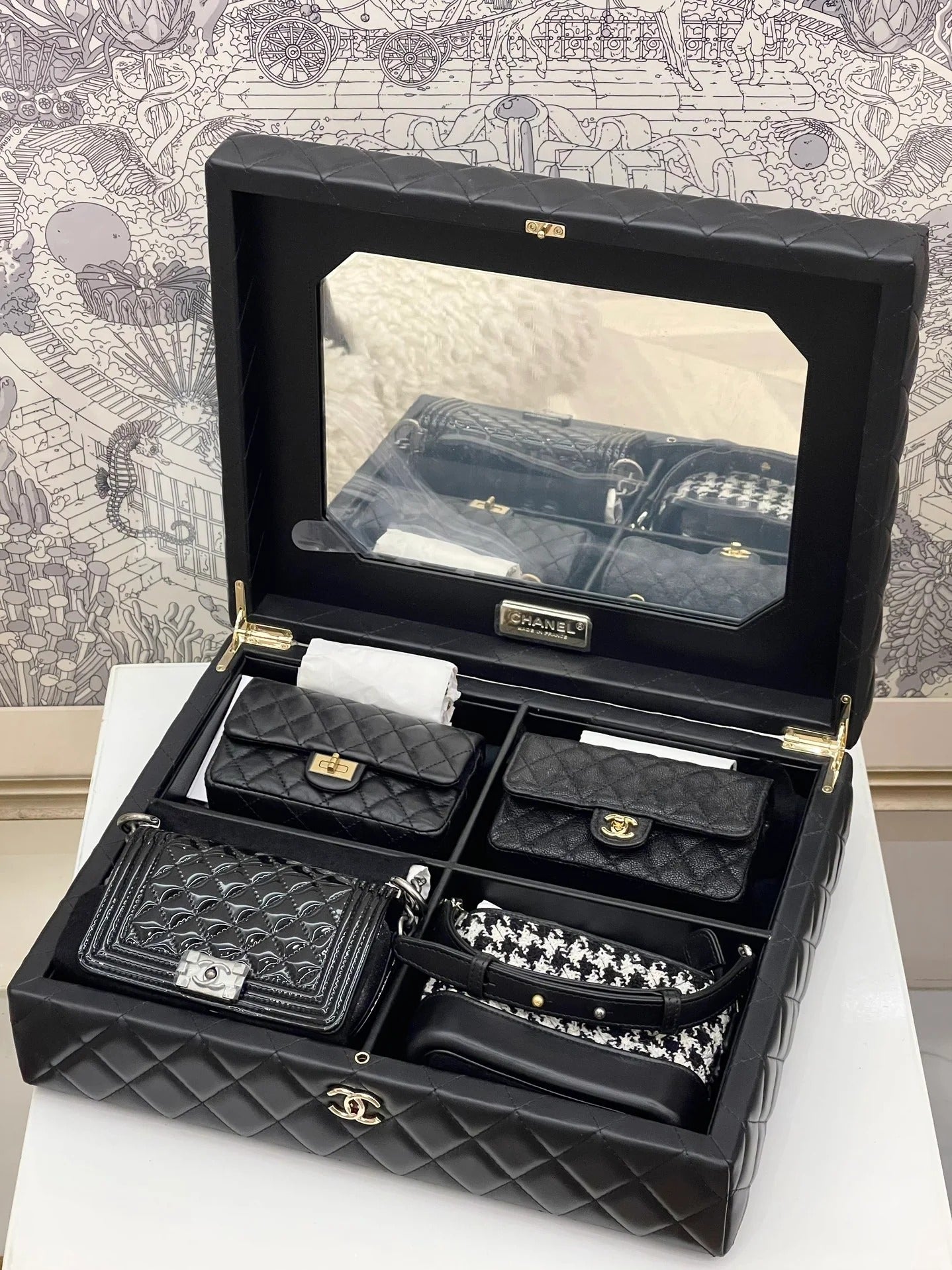 Chanel Quilted Success Story Set of 4 Minis – Black