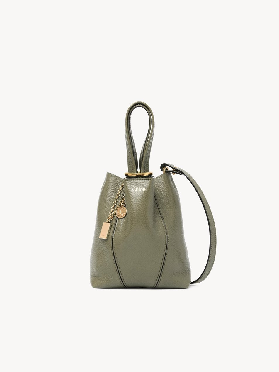 CHLOE Small Chloé Spin tote bag in grained leather Aloe Green by CHLOE