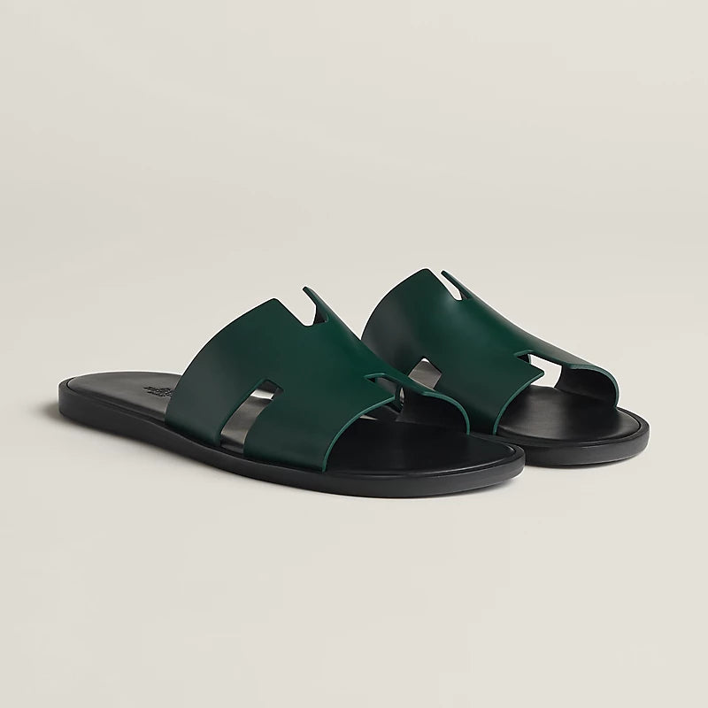 Oran Sandals – Glazed Calfskin (Black) - Zeuskicks