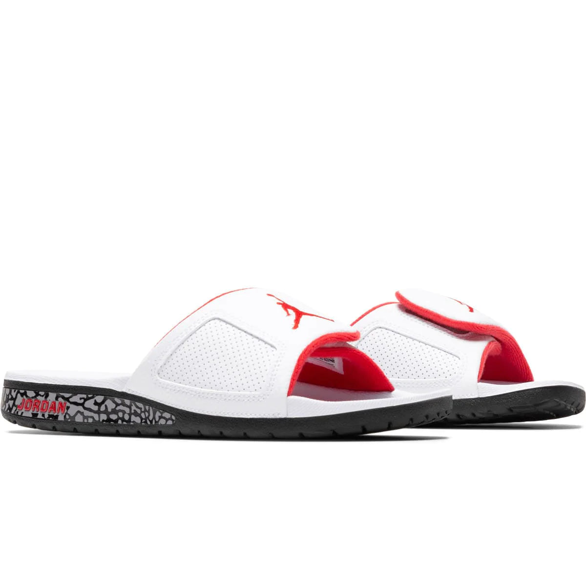 Jordan Hydro 3 Retro Cement Red Sliders White University Red