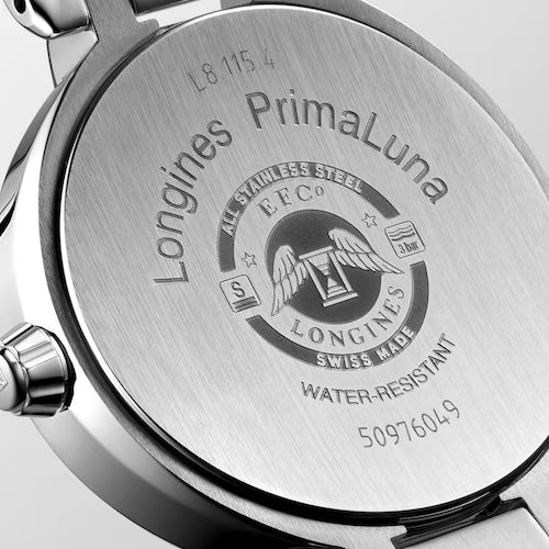 Women’s Longines PrimaLuna Moonphase L8.115.4.98.6 Diamond Quartz Watch