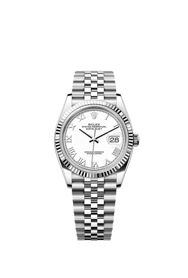 Men’s Rolex Datejust 36 126234 Oystersteel & White Gold Automatic Watch – White Dial