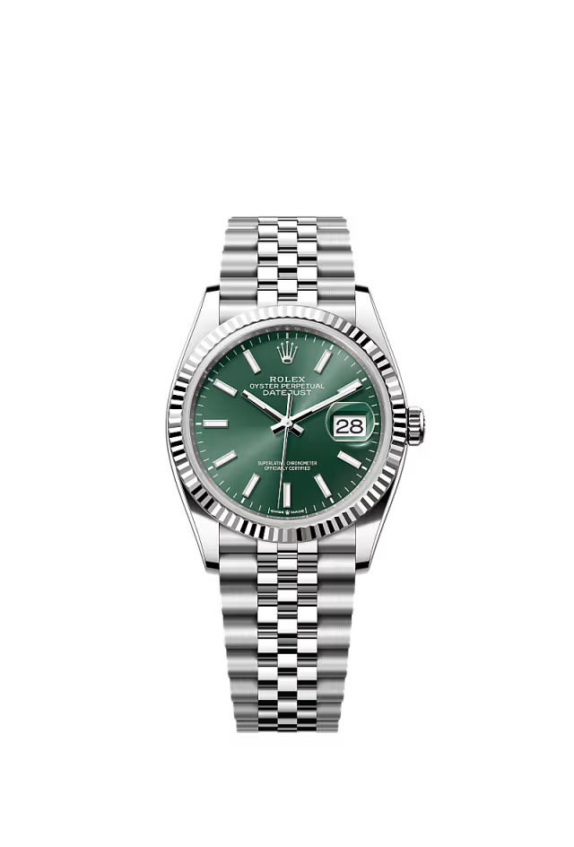 Men’s Rolex Datejust 36 126234 Oystersteel & White Gold Automatic Watch – Mint Green Dial